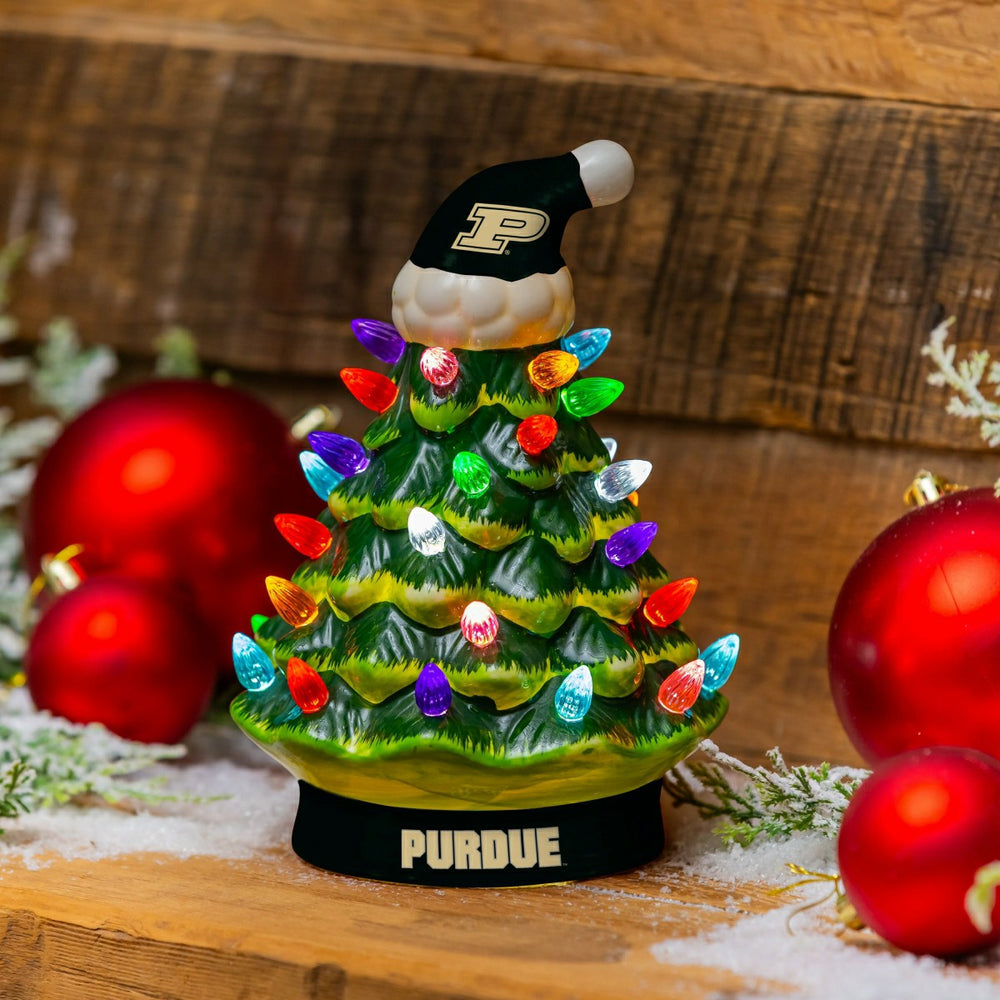 Purdue University 8" LED Ceramic Christmas Tree