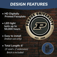 Purdue University, Metal Lite, Round