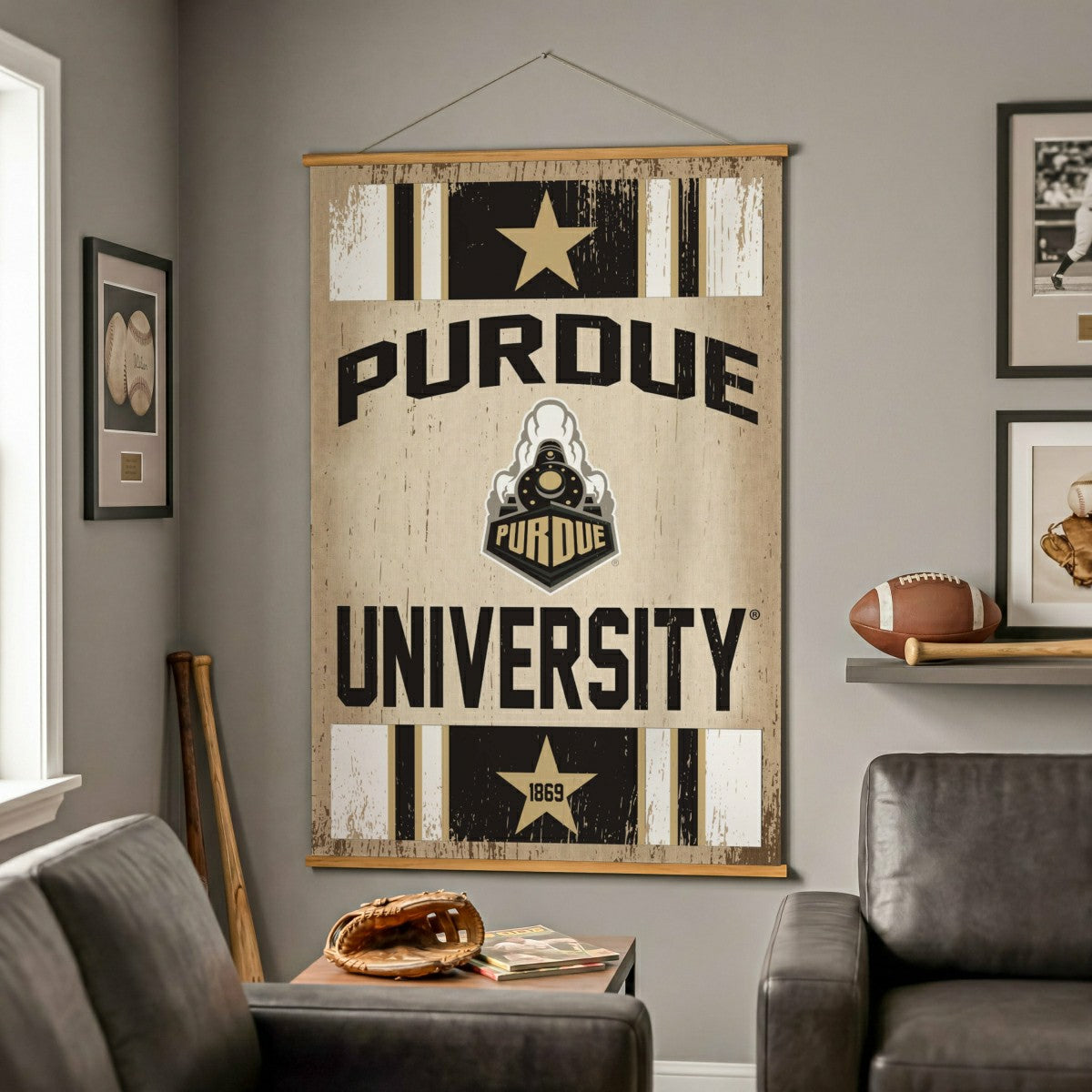Purdue University, Canvas Wall Tapestry, Large, 54x36