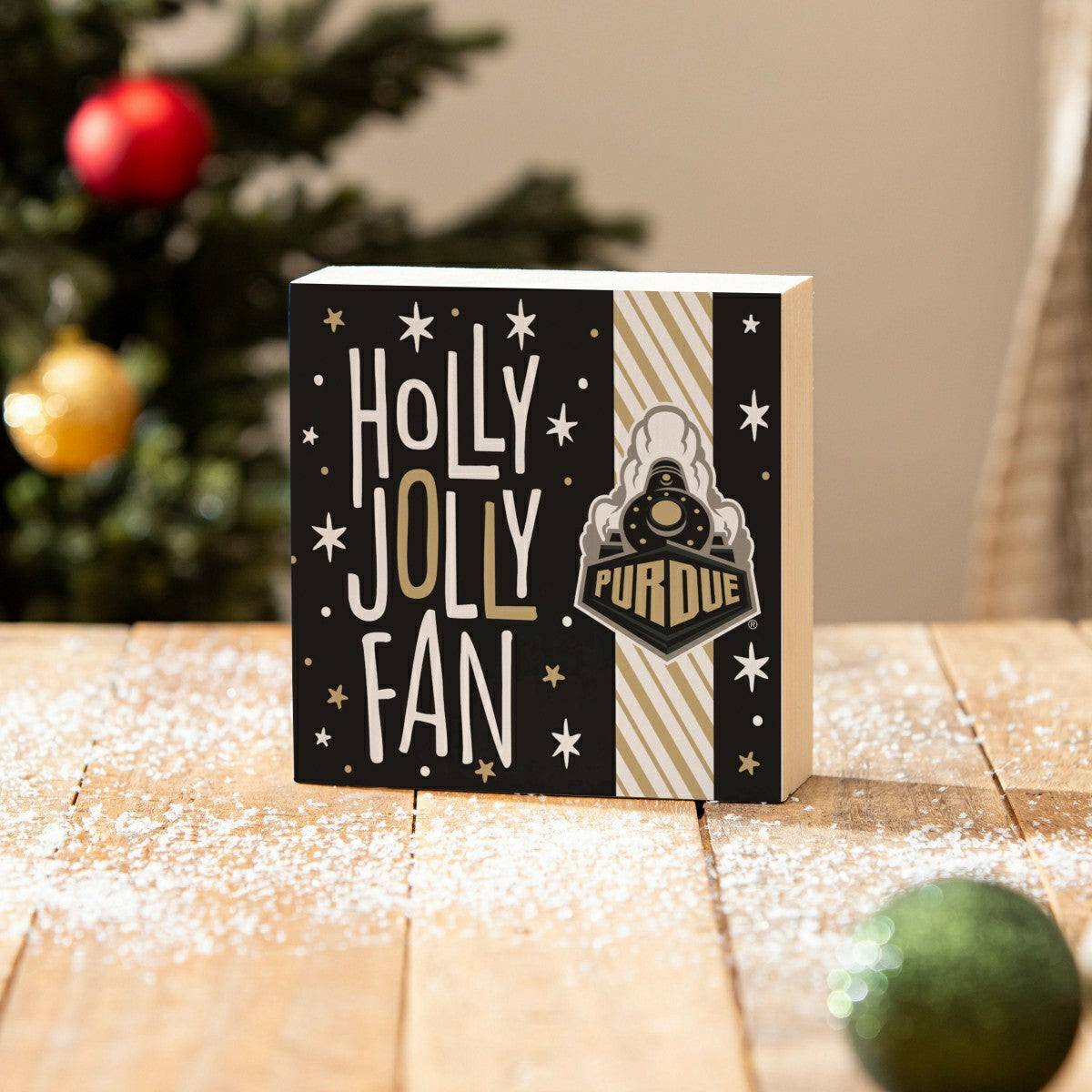 Purdue University Block, Holiday, 6x6