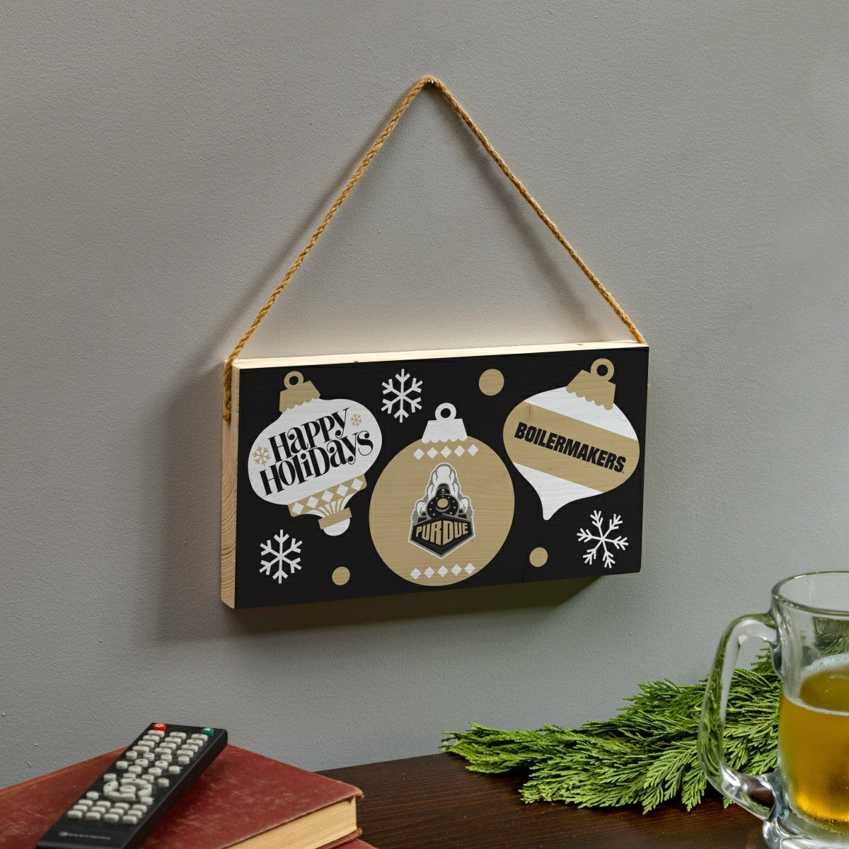 Purdue University Holiday Wood Wall Sign, 6x11