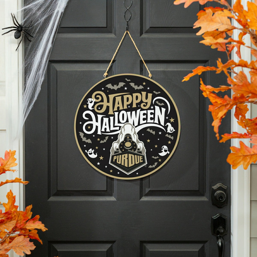 Purdue University Halloween Round Door Décor with Hanging Rope, 18x18