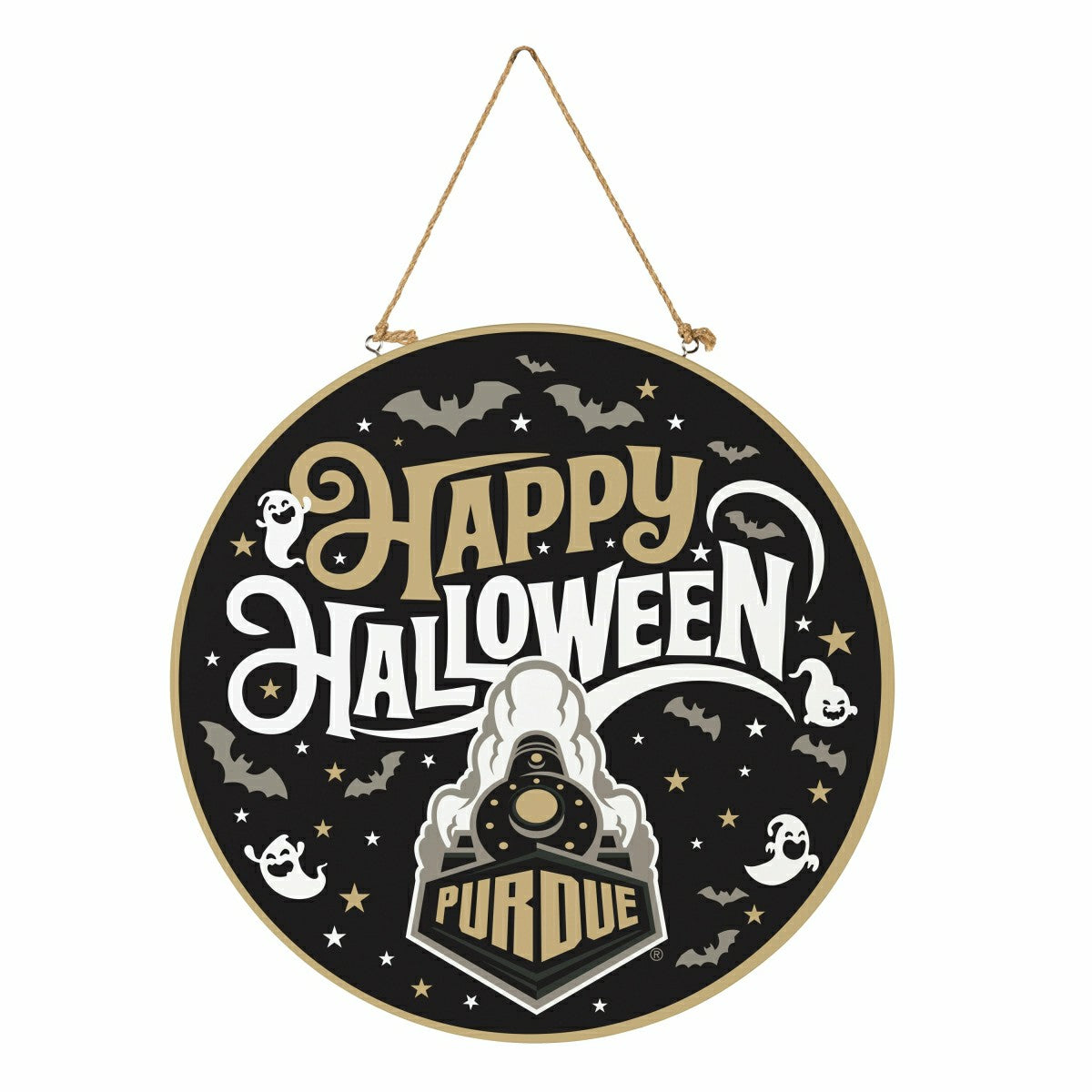 Purdue University Halloween Round Door Décor with Hanging Rope, 18x18