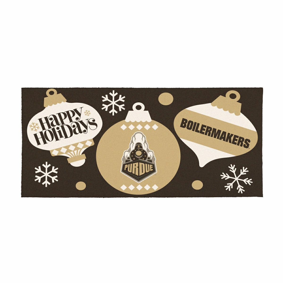 Purdue University Holiday Flocked Coir Sassafras Switch Mat, 22"x10"