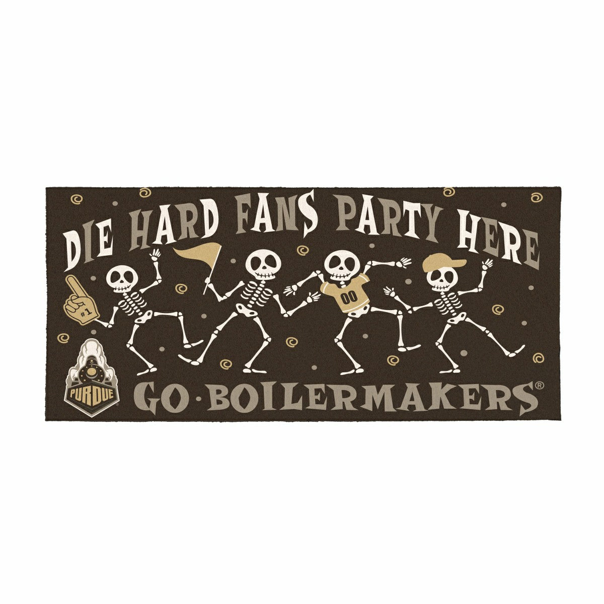 Purdue University Flocked Coir Halloween Sassafras Switch Mat, 22"x10"