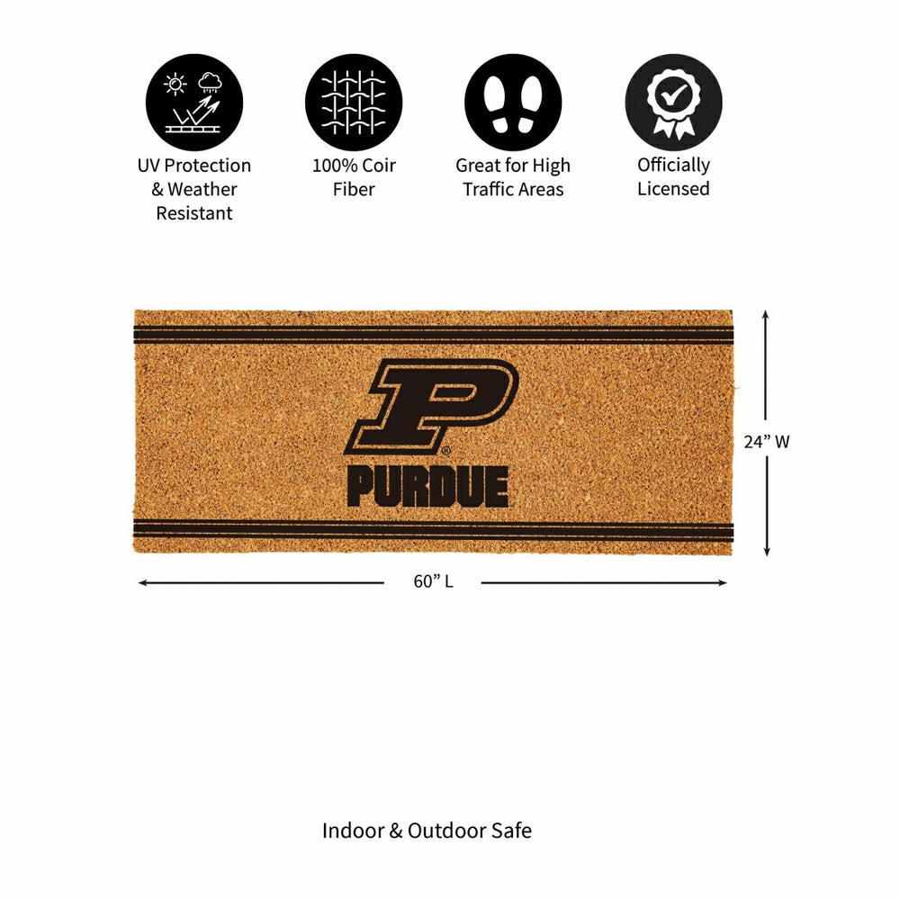 Purdue University Extra Large One Color Coir Mat, 60"x24"