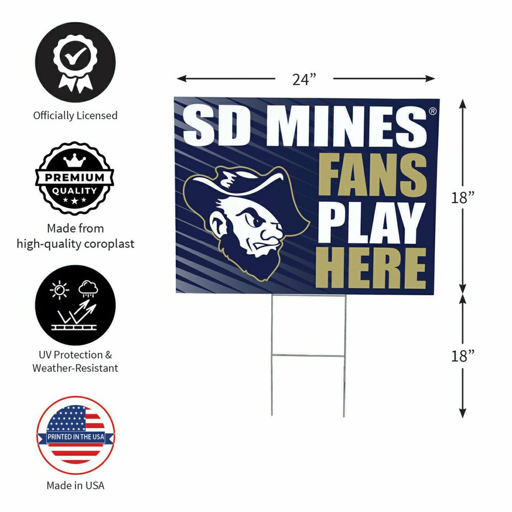 South Dakota School of Mines & Technology Coroplast Yard Sign "Fans Pl