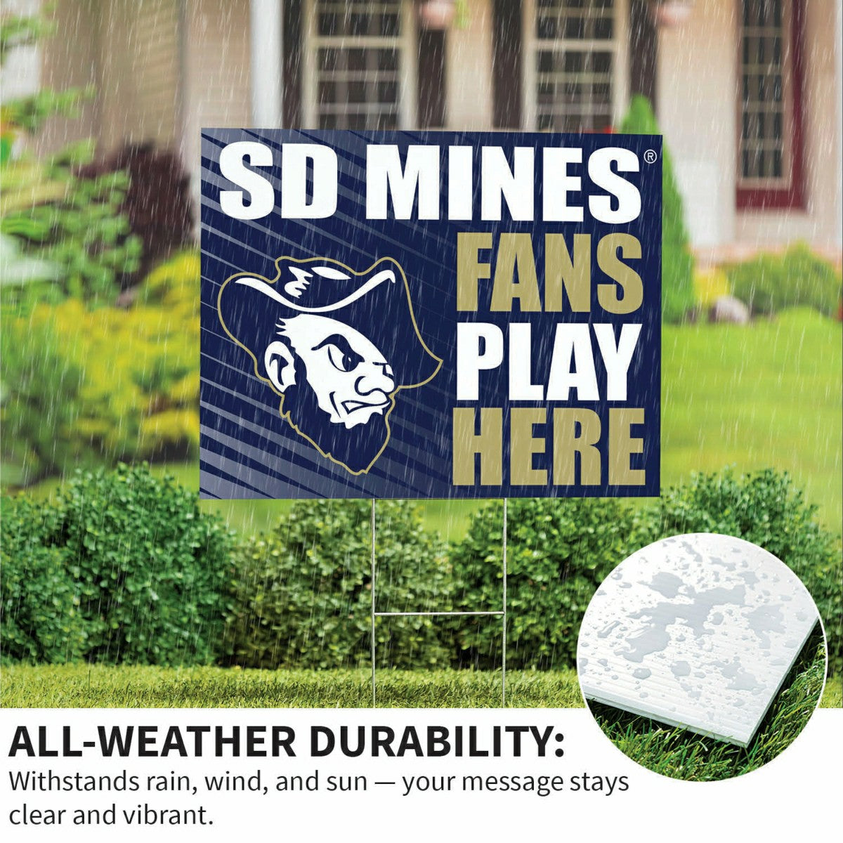 South Dakota School of Mines & Technology Coroplast Yard Sign "Fans Pl
