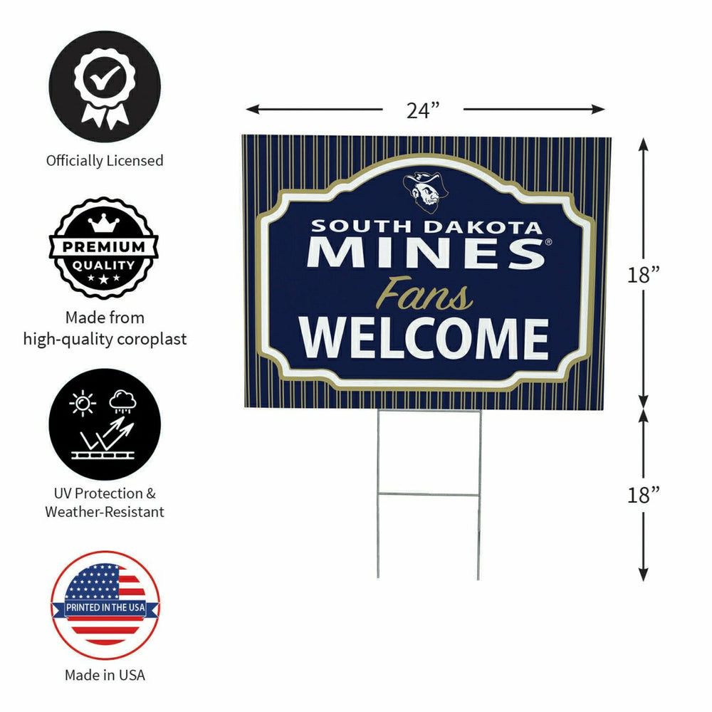 South Dakota School of Mines & Technology Coroplast Yard Sign, "Fans W