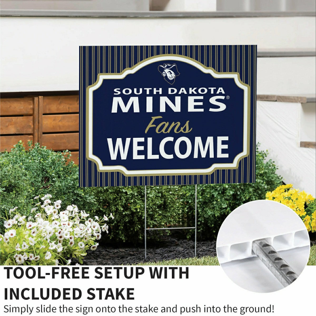 South Dakota School of Mines & Technology Coroplast Yard Sign, "Fans W