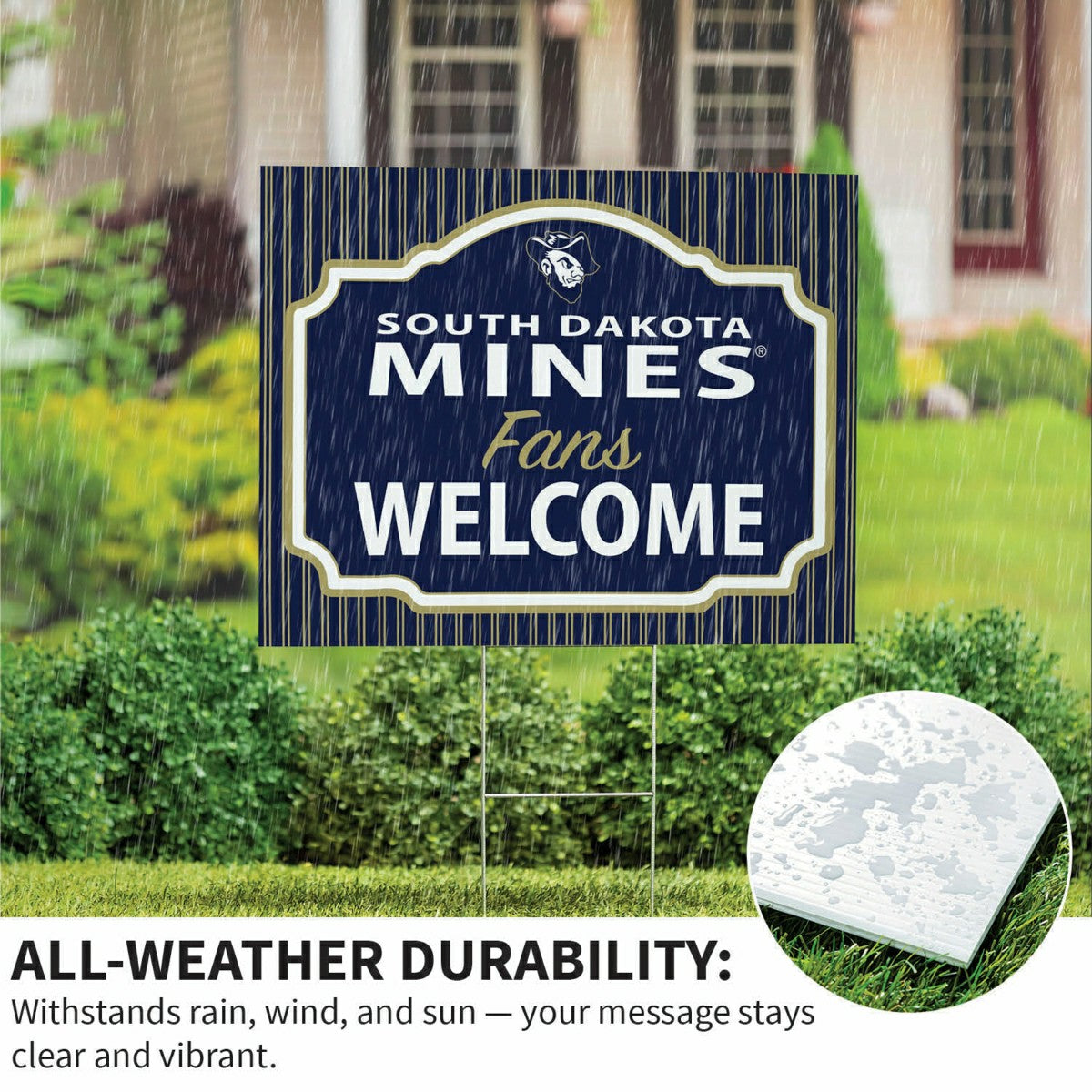 South Dakota School of Mines & Technology Coroplast Yard Sign, "Fans W