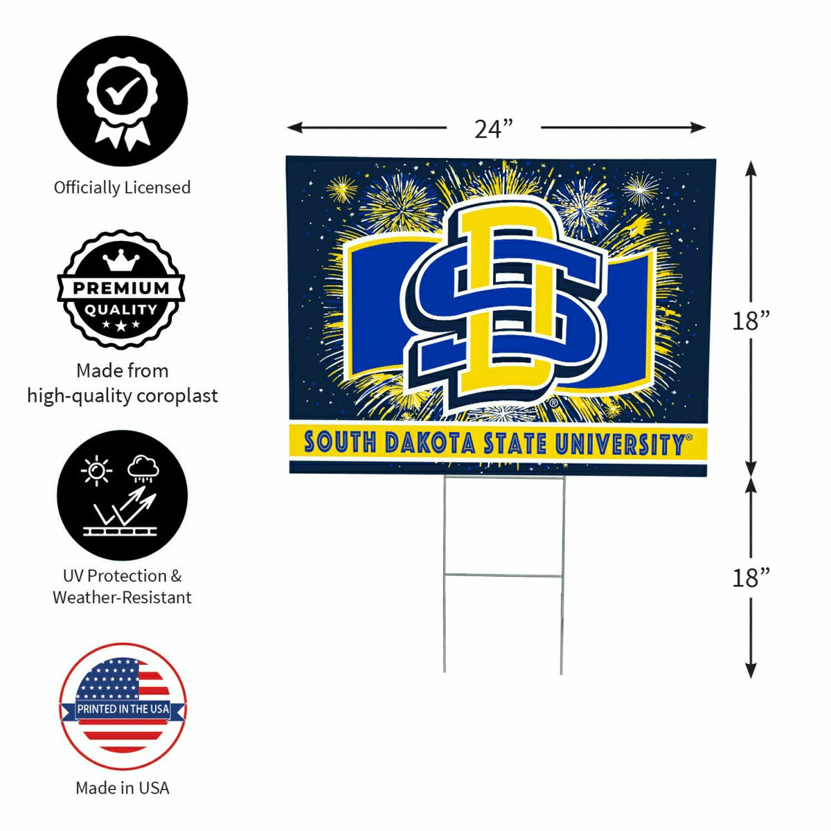 South Dakota State University Yard Sign, Patriotic