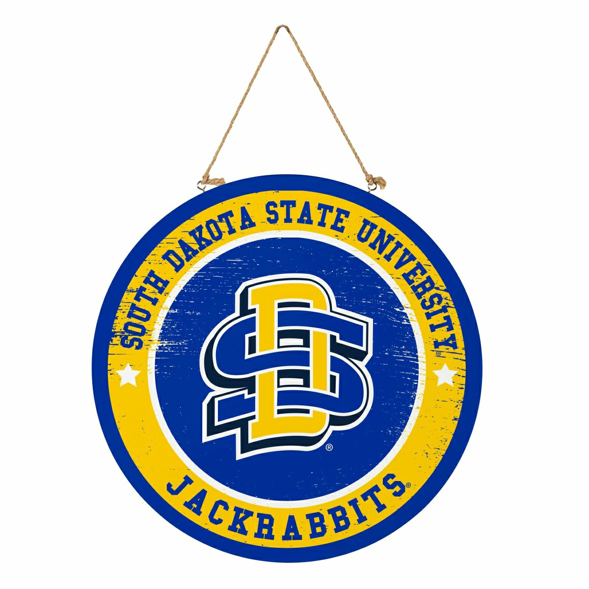 South Dakota State University Round Door Décor with Hanging Rope, 18x1