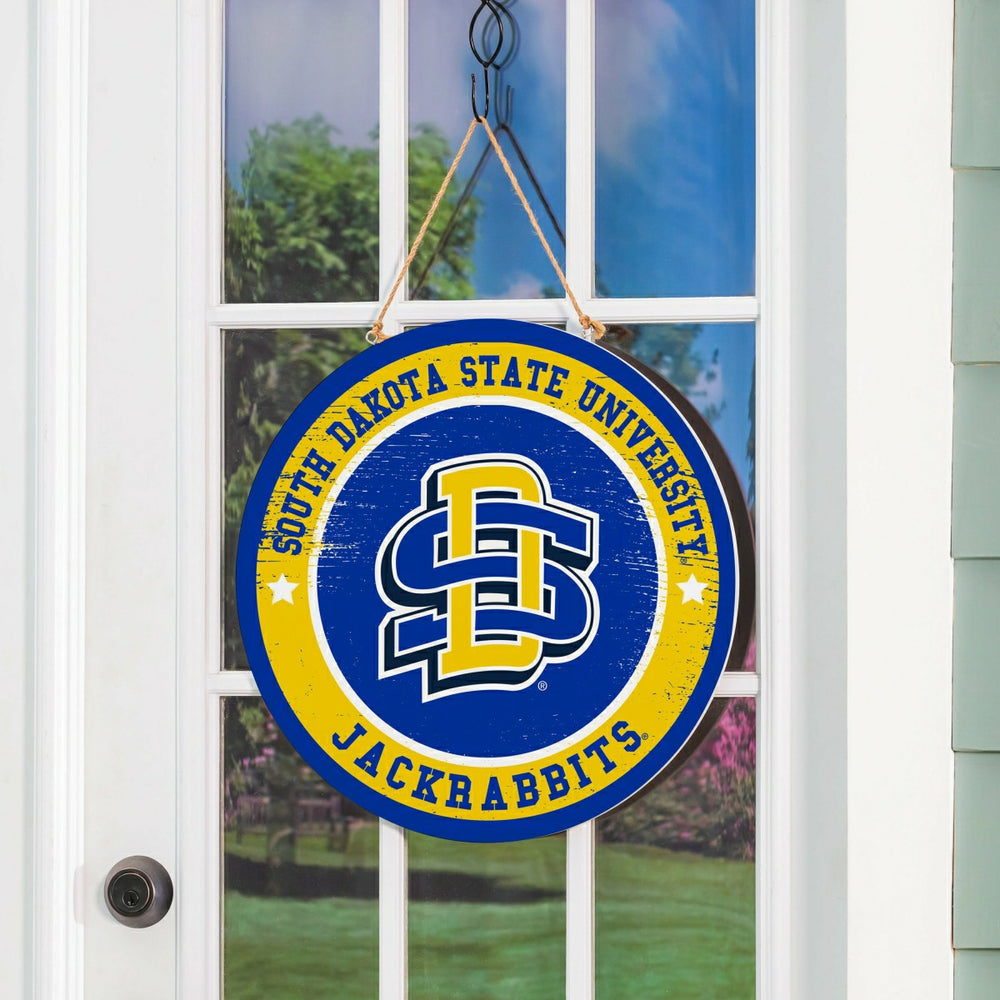 South Dakota State University Round Door Décor with Hanging Rope, 18x1