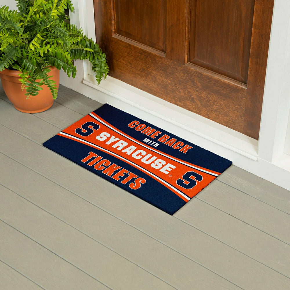 28" x 16" PVC Trapper Mat, Come Back with Tickets, Syracuse University