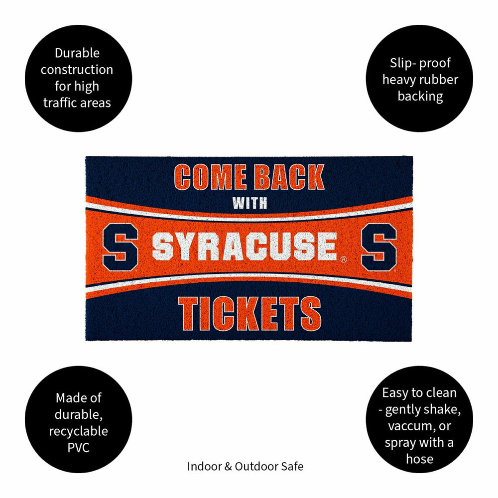28" x 16" PVC Trapper Mat, Come Back with Tickets, Syracuse University