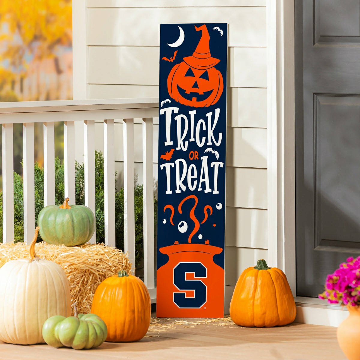 Syracuse University 47" Double Sided Leaner, Halloween