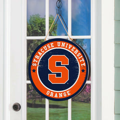 Syracuse University Round Door Décor with Hanging Rope, 18x18