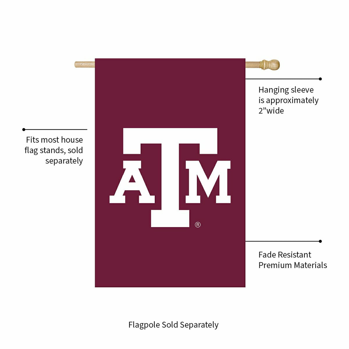 Applique Flag, Reg, Texas A&M