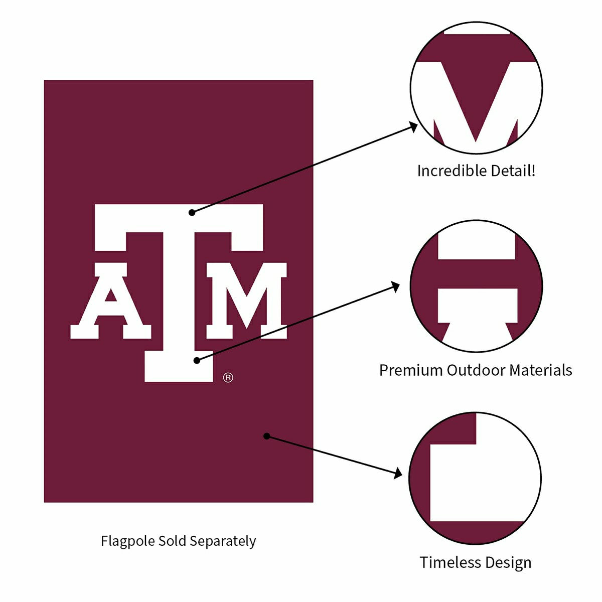 Applique Flag, Reg, Texas A&M