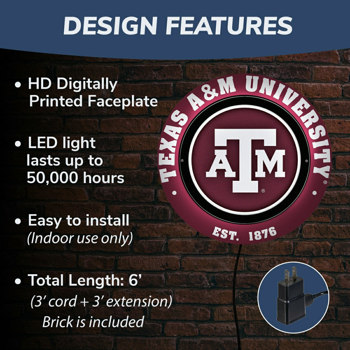 Texas A&M, Metal Lite, Round