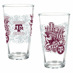 Texas A&M 16oz Glass pint, Set of 2