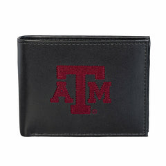 Texas A&M Black Bi-Fold Embroidered Wallet