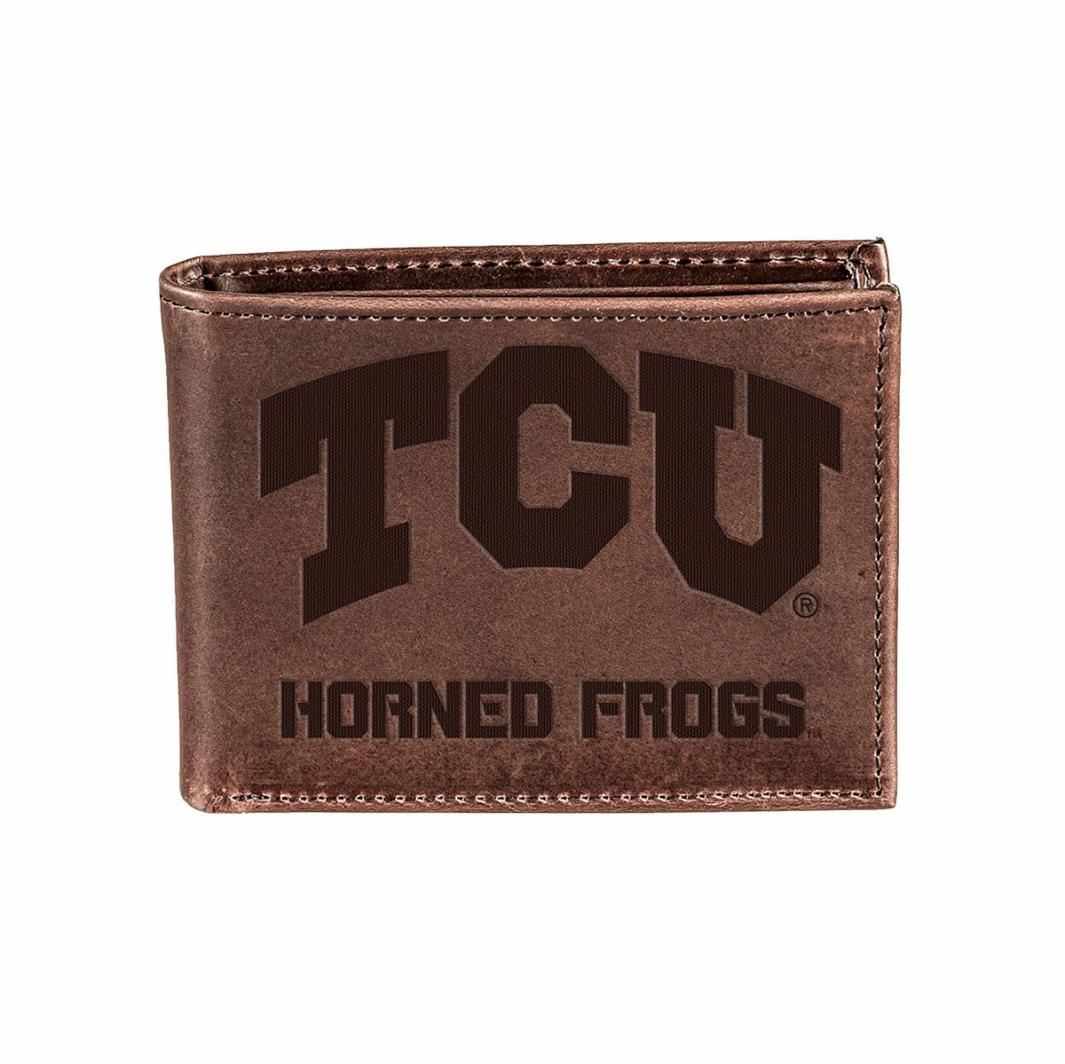TCU, Bi-Fold Wallet, Brown, CH, 100% Genuine Leather