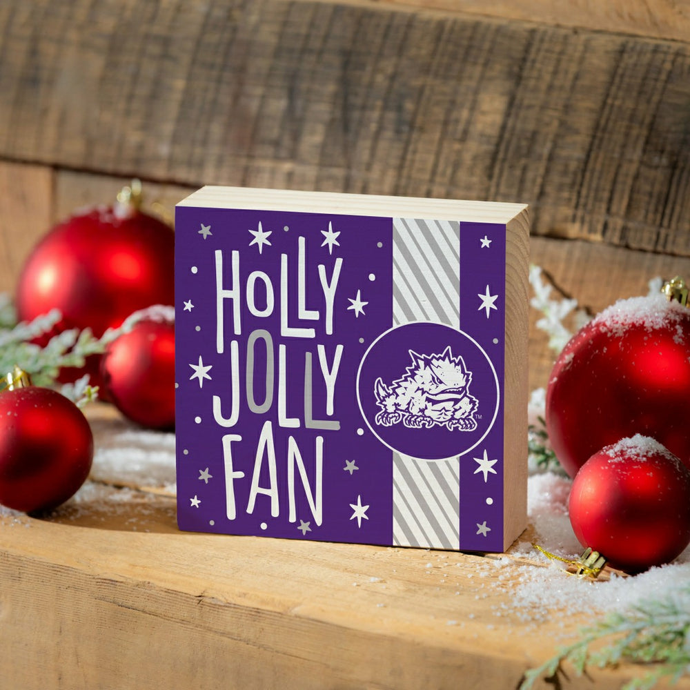 Texas Christian University Block, Holiday, 6x6
