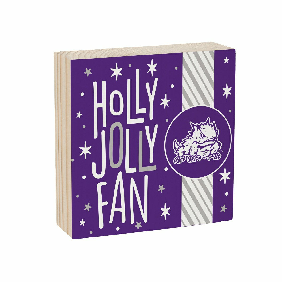 Texas Christian University Block, Holiday, 6x6
