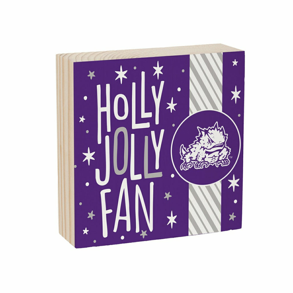 Texas Christian University Block, Holiday, 6x6