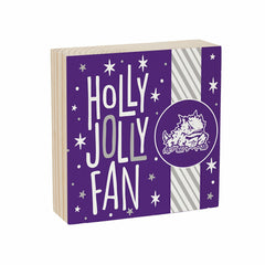 Texas Christian University Block, Holiday, 6x6
