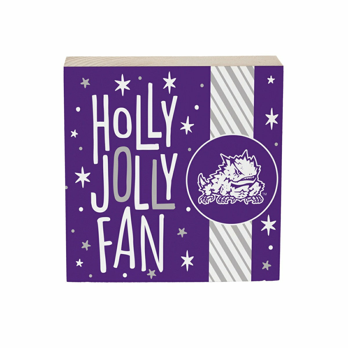 Texas Christian University Block, Holiday, 6x6