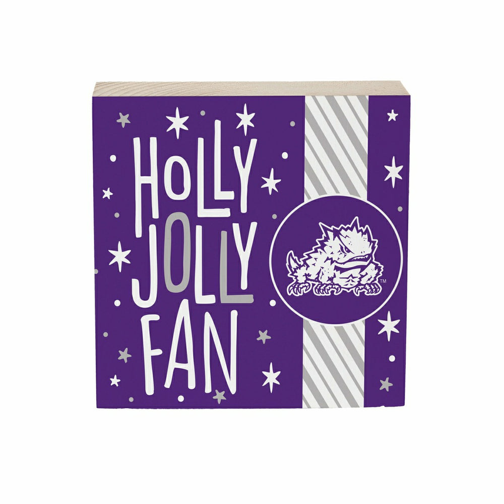 Texas Christian University Block, Holiday, 6x6
