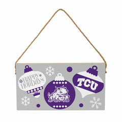 Texas Christian University Holiday Wood Wall Sign, 6x11