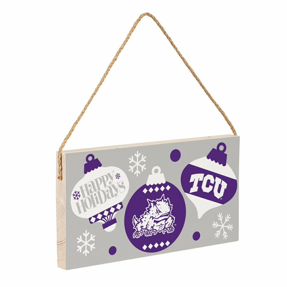Texas Christian University Holiday Wood Wall Sign, 6x11