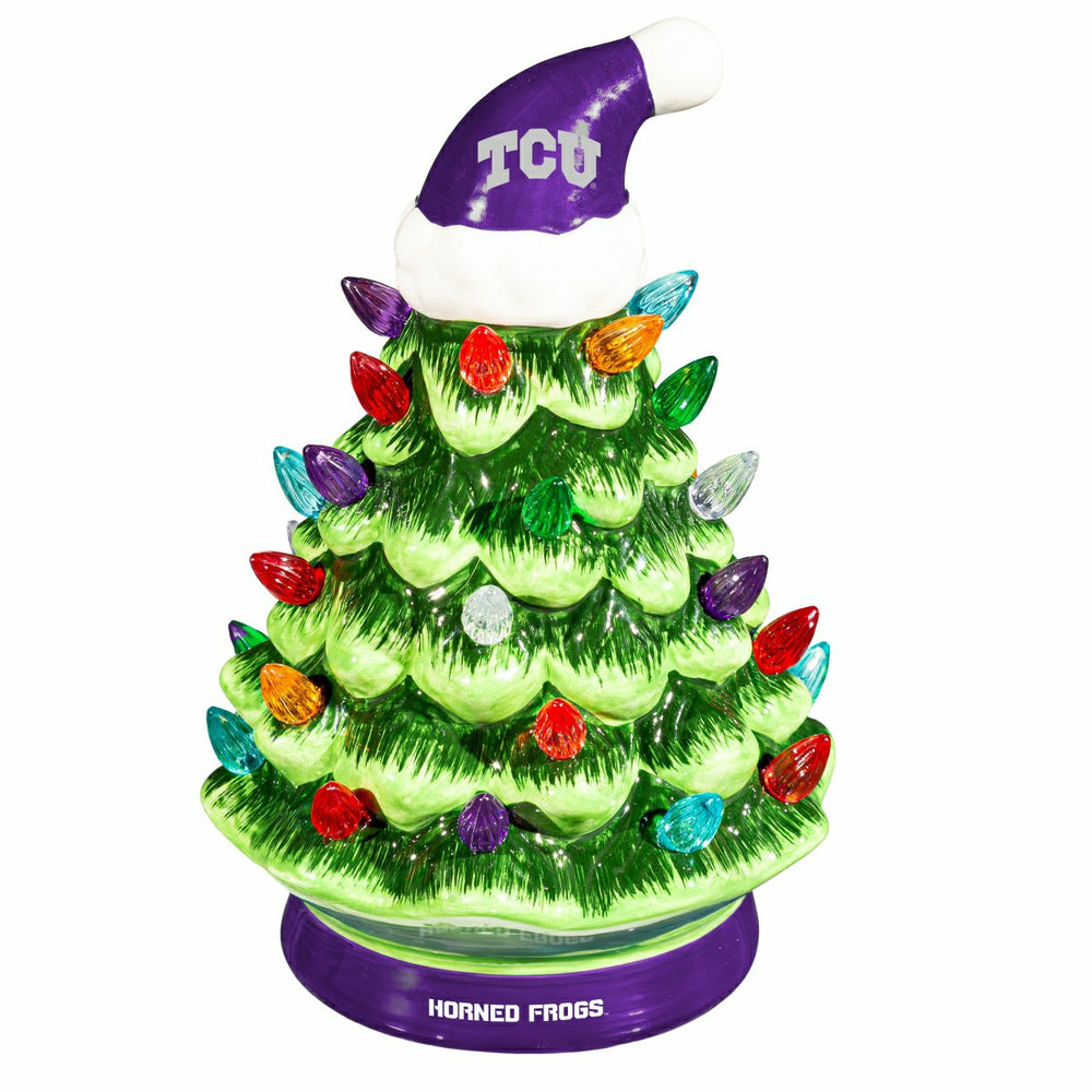 Texas Christian University 8" LED Ceramic Christmas Tree
