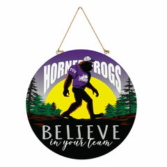 Texas Christian University Bigfoot Round Door Décor with Hanging Rope,