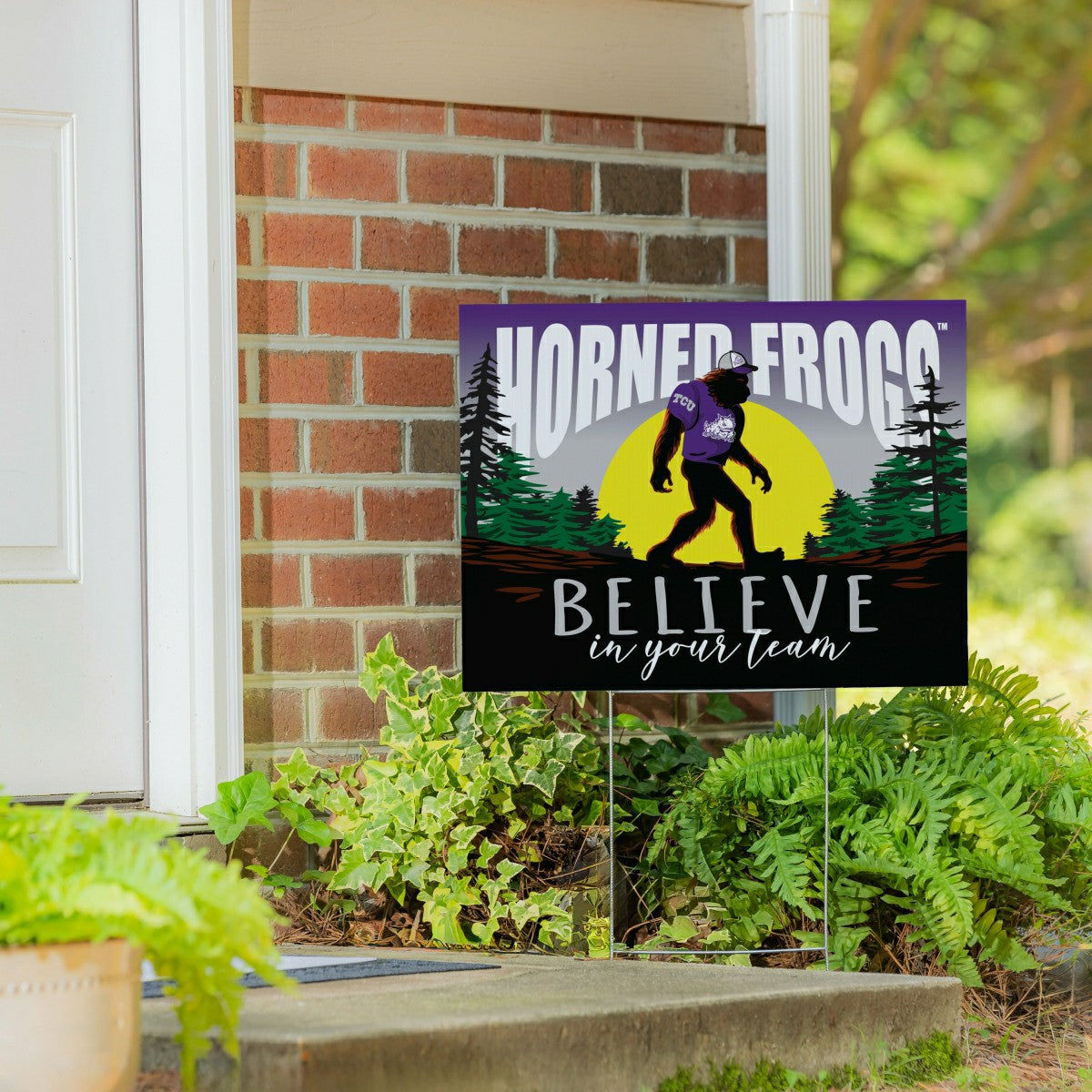 Texas Christian University Yard Sign, Bigfoot