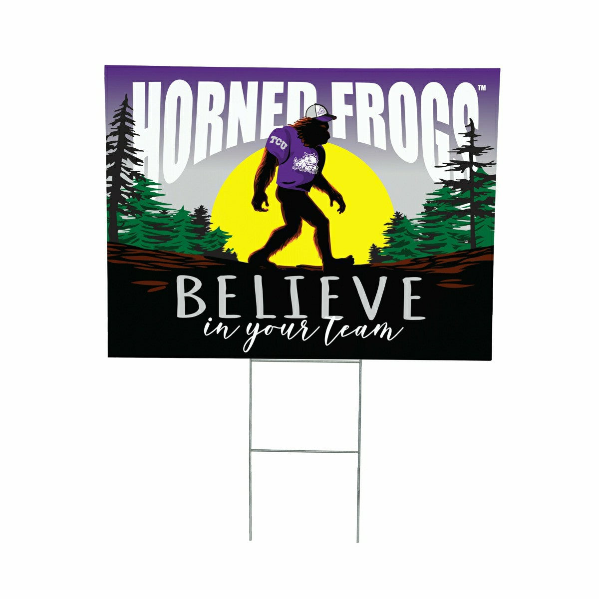 Texas Christian University Yard Sign, Bigfoot