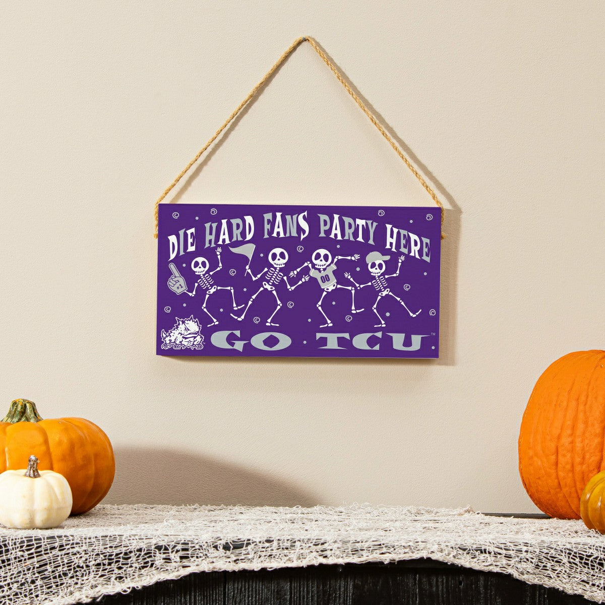 Texas Christian University Halloween Wood Wall Sign, 6x11
