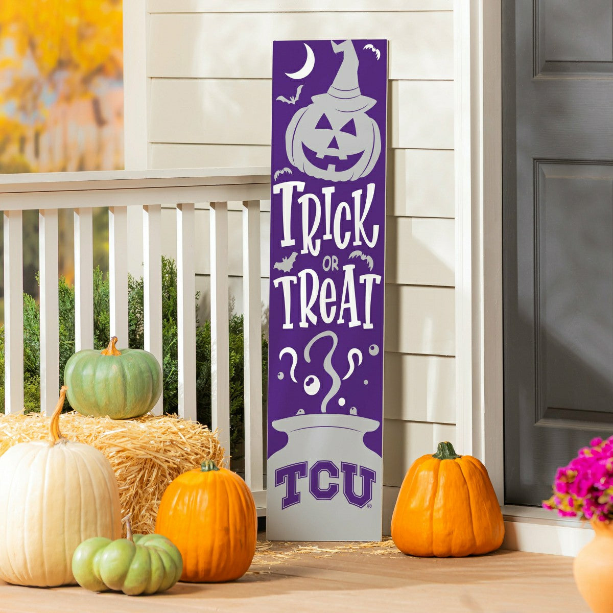 47" Double Sided Leaner, Texas Christian University, Halloween