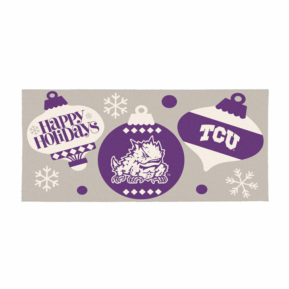 Texas Christian University Holiday Flocked Coir Sassafras Switch Mat,