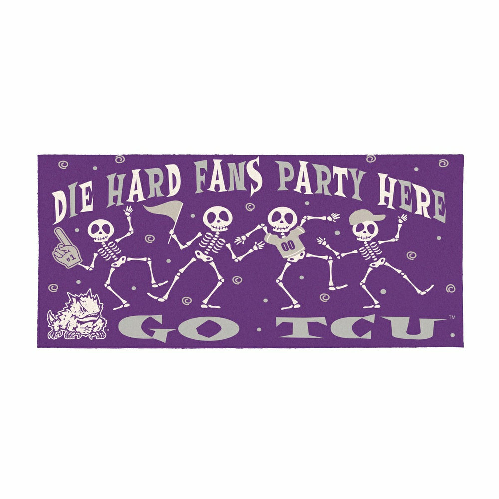 Texas Christian University Flocked Coir Halloween Sassafras Switch Mat