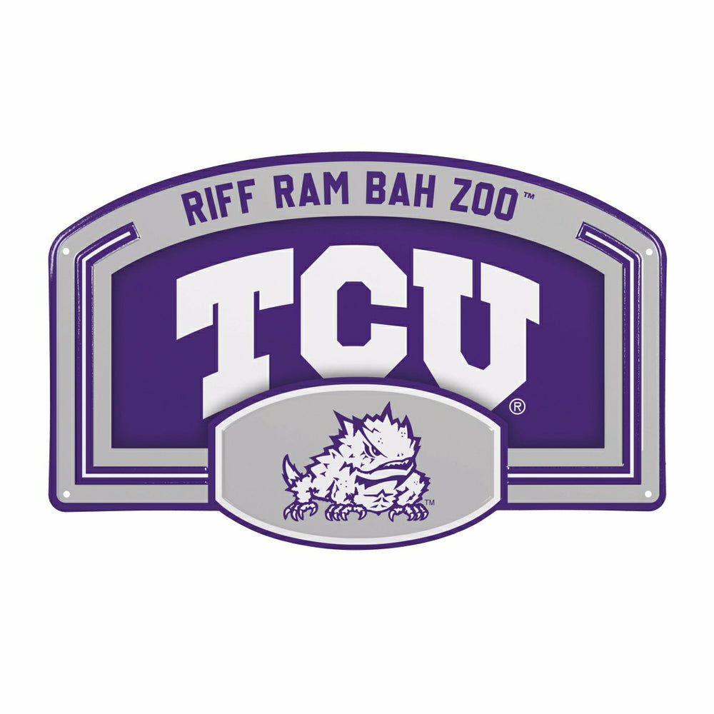 Texas Christian University USA Embossed Steel Wall Sign, 11" x 17"