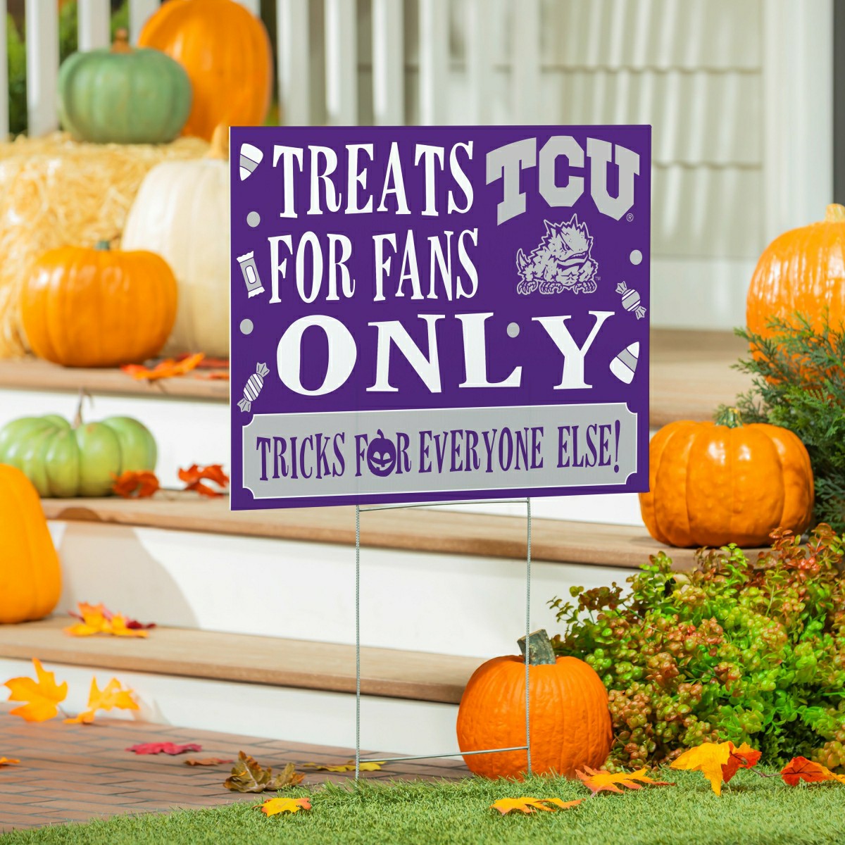 Texas Christian University Yard Sign, Halloween Treats for Fans