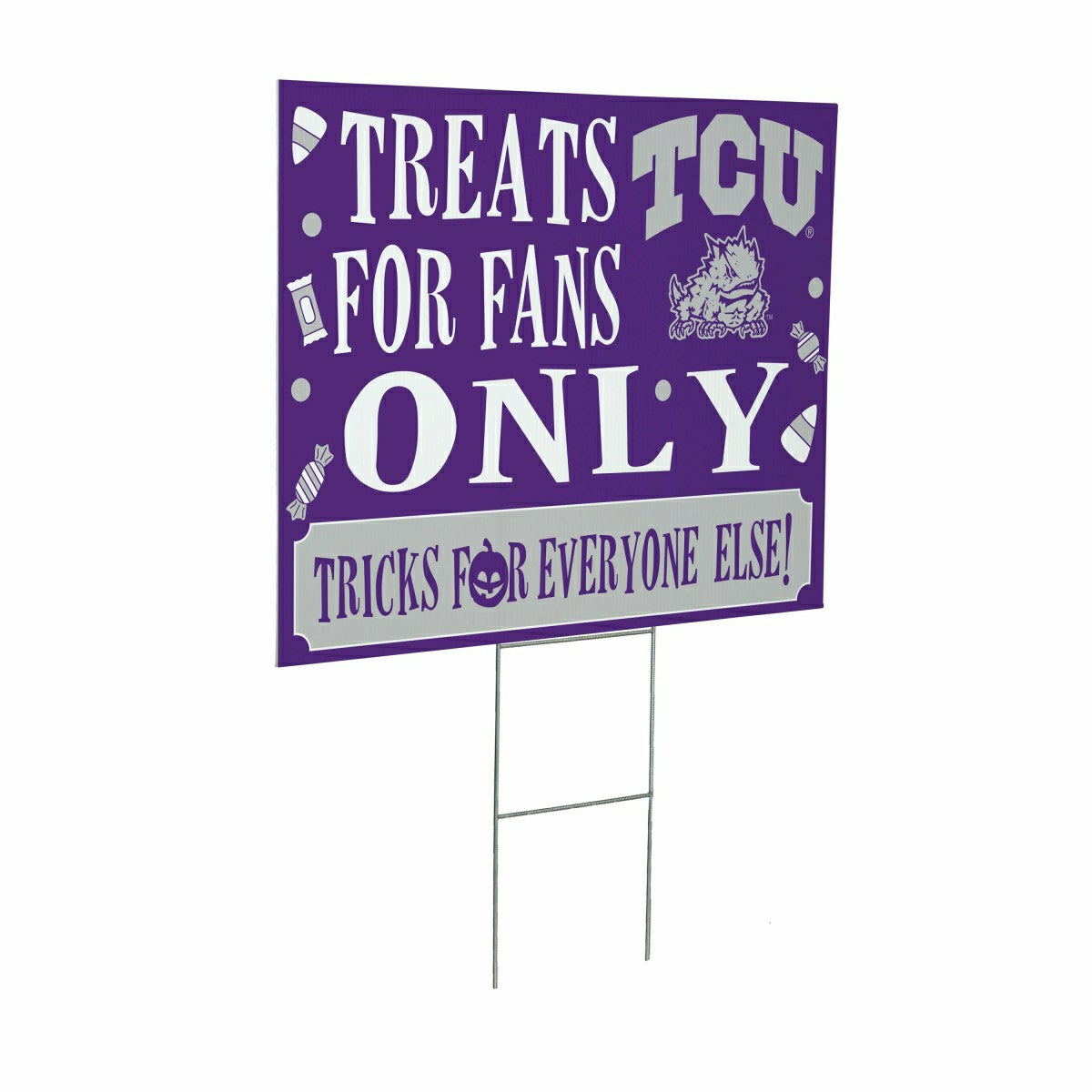 Texas Christian University Yard Sign, Halloween Treats for Fans