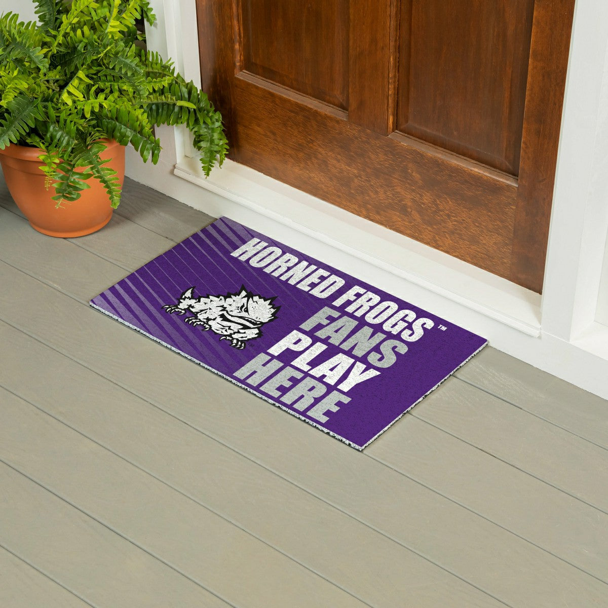 Texas Christian University Fan Mat, 28"x16"