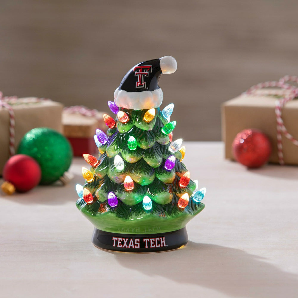 Texas Tech 8" LED Ceramic Christmas Tree