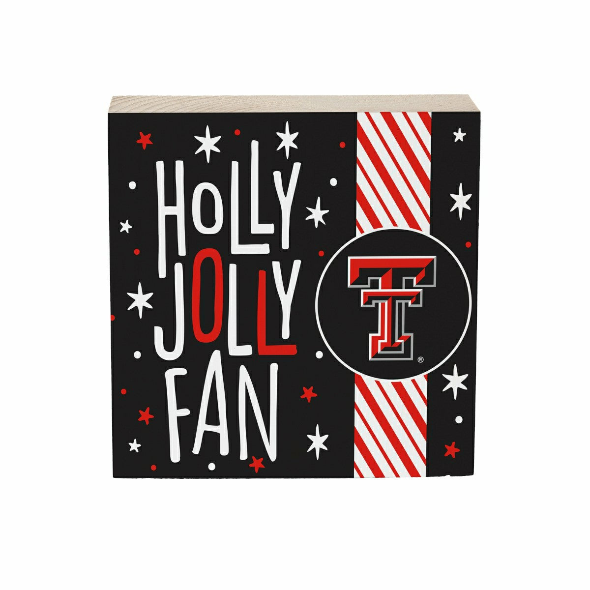 Texas Tech University Block, Holiday, 6x6